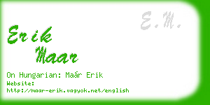 erik maar business card