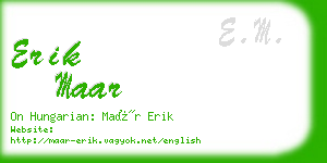 erik maar business card